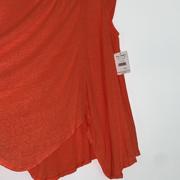 NWT Free People Coral Coast Pleated Keep It Casual Tee - Picture 3 of 5